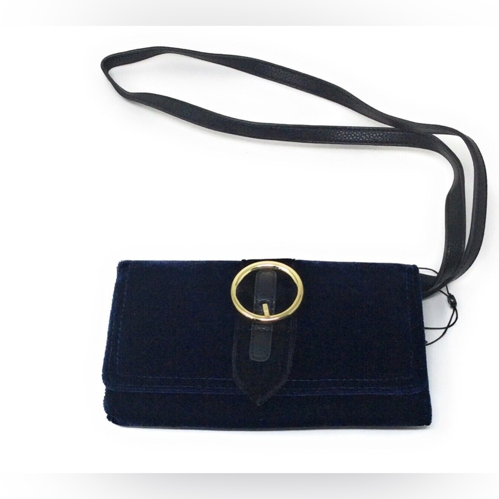 Circus By Sam Edelman Candace Wallet On A String Velvet Blue Poseidon - Picture 2 of 7